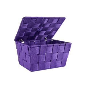Wenko Adrea Bathroom Basket with Lid Purple Wenko Adrea Bathroom Basket with Lid Purple